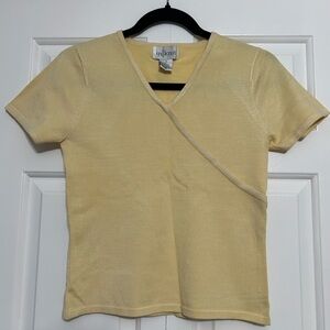 Vintage 90s InKnit Silk Blend Yellow Surplice V-Neck Top – Size S